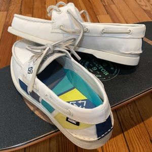 NWOT Sperry topsider boat shoe recycled materials off white unisex W9.5 loafer
